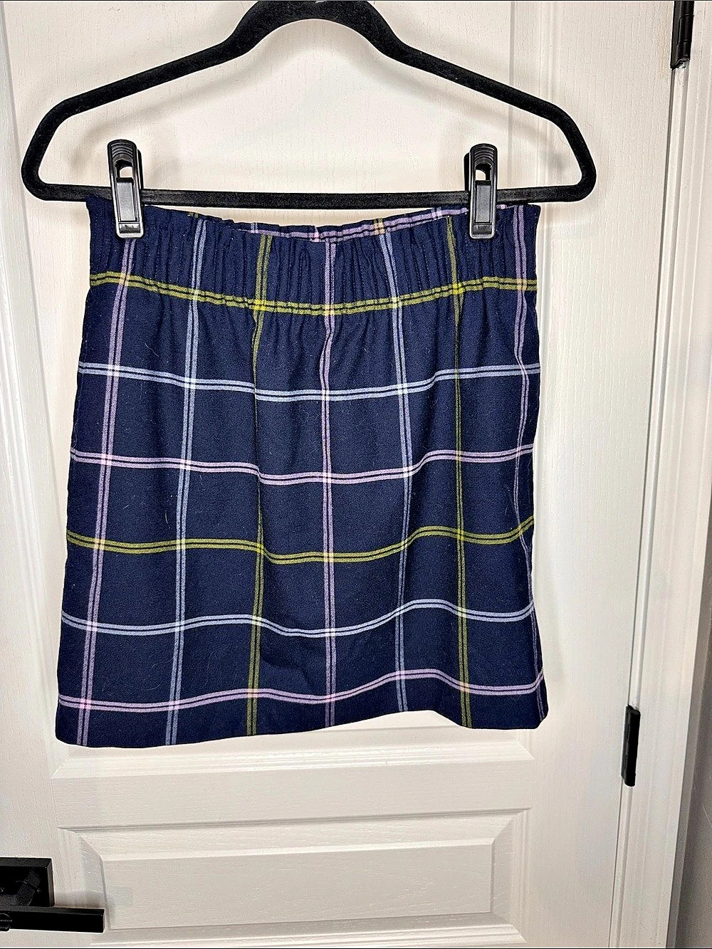 J.Crew Wool Sidewalk Skirt in Plaid Mini Skirt Blue & Green Size 4